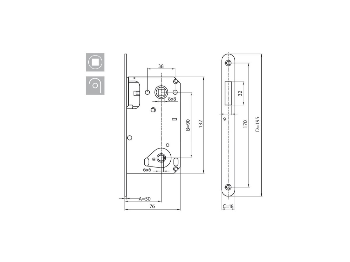 Zamek Magnetyczny Wpuszczany Gjm 9050 Wc